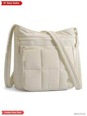 Quilted Nylon Crossbody Bag Travel Purses Hobo Shoulder Bag Adjustable Strap